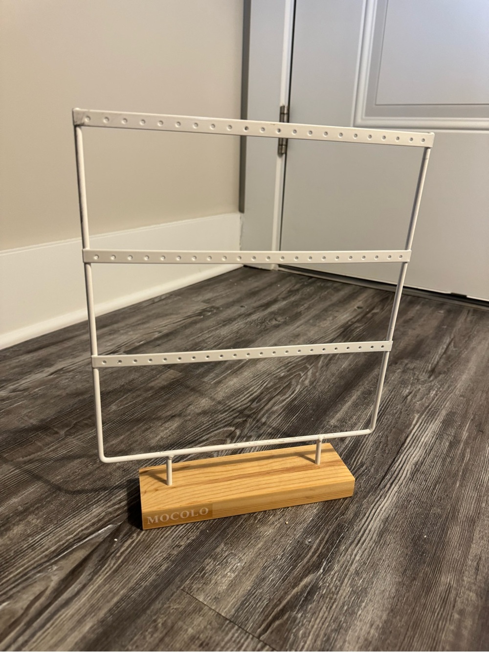 White & Wood Jewelry Display Stand